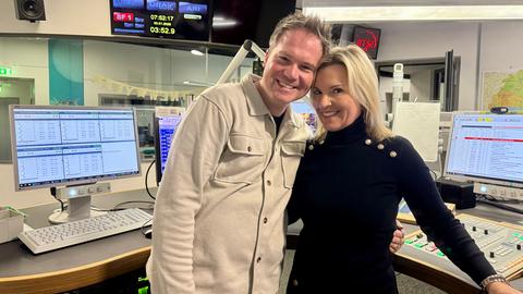 Britta Wiegand und Jascha Küllmer im Studio