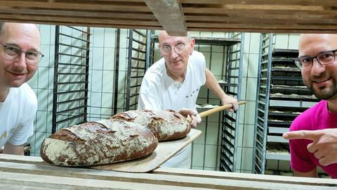 Jürgen Scholle in der Bäckerei Riede in Kassel