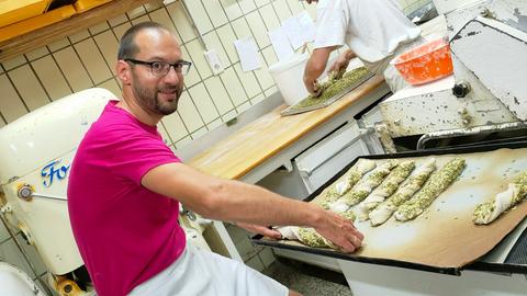 Jürgen Scholle in der Bäckerei Riede in Kassel