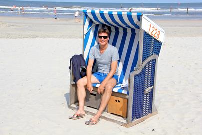 Dieter Voss im Strandkorb