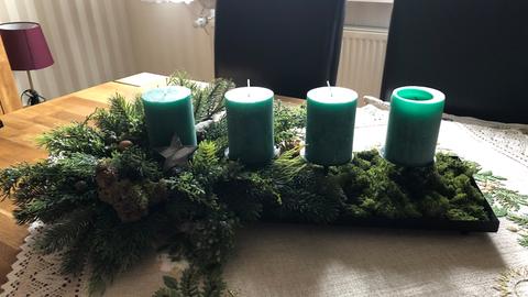 Das ist der Adventskranz von Familie Andratzek aus Friedberg