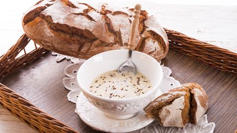 Kochkäse und Brot