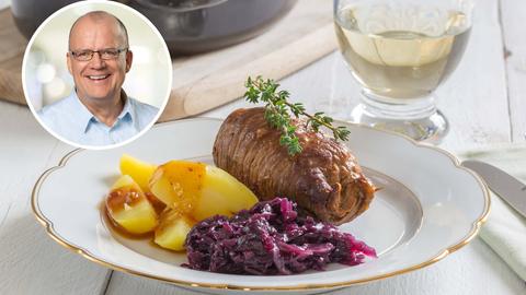 Rouladen mit Kartoffeln und Rotkraut