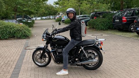 Peter Küster auf seinem Motorrad