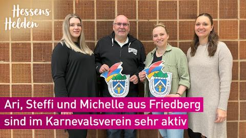 Hessens Helden 2023 - Stephanie Full (l.), Arienne Lang (r.) Peter Heller und Michelle Urban (2. v. r.)