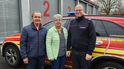 Hessen Helden 2024 - Johann Peter Klös, Ute Badenhausen-Klös und Stadtbrandinspektor Patrick Schulz